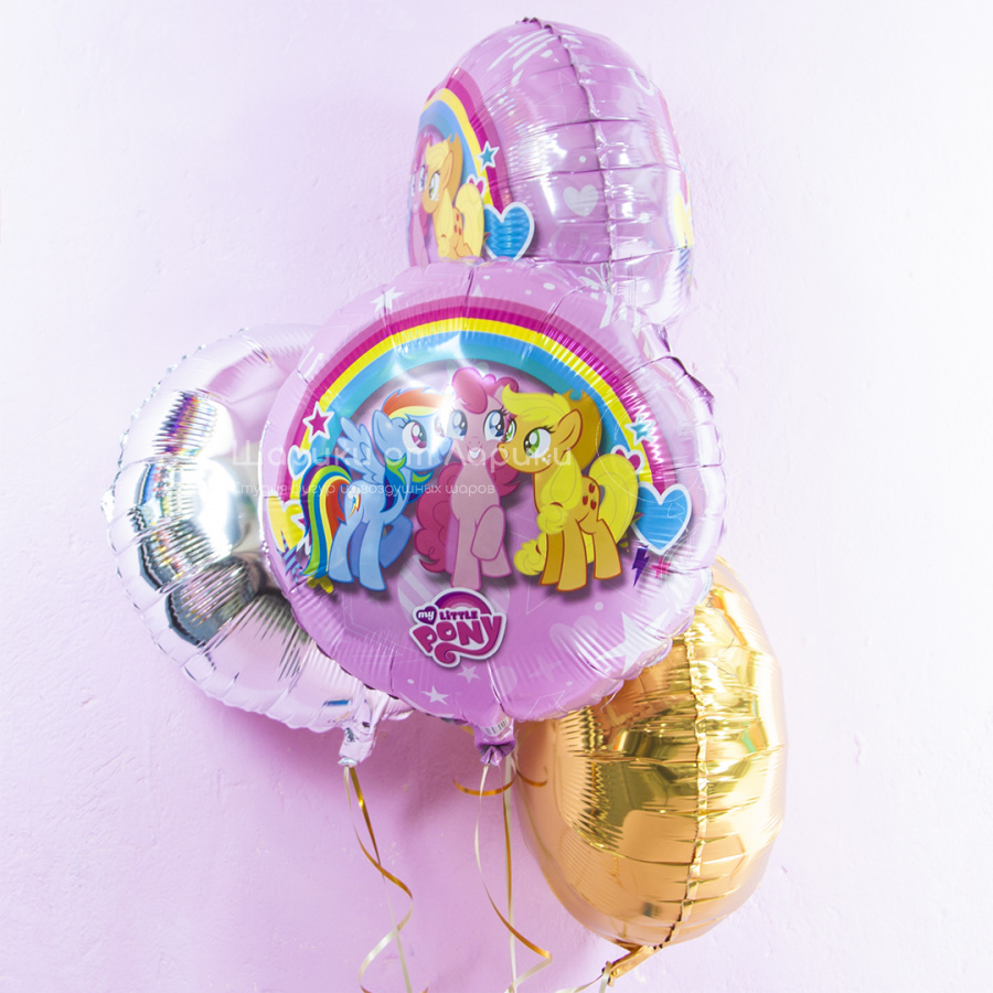 картинка Шар Круг My Little Pony Дружные Лошадки 45см от студии "Ларика" Иркутск