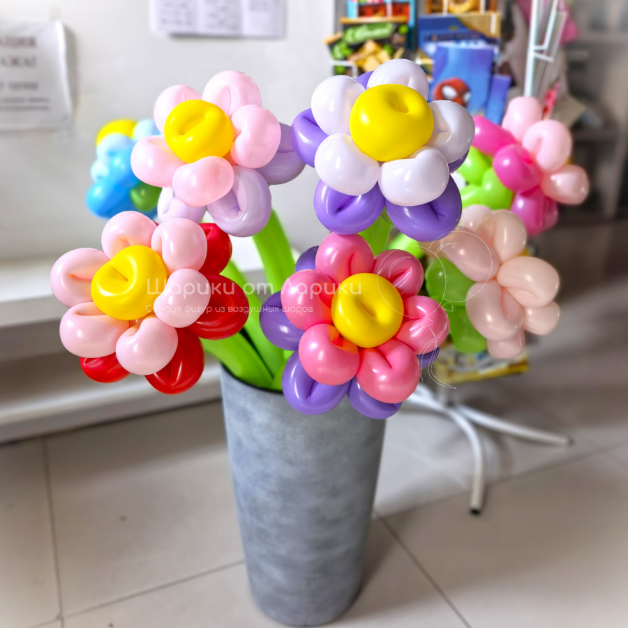 картинка Цветы из шаров #005 Маргаритки 1шт от студии "Ларика" Иркутск